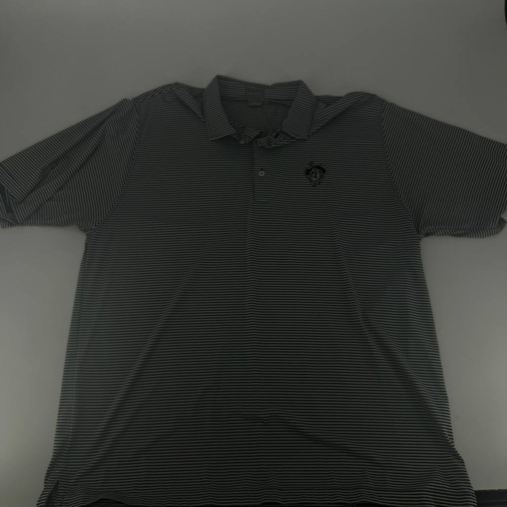 Fennec Oklahoma State Cowboys OSU Polo Shirt‎ Mens XXL Grey Black Striped Golf